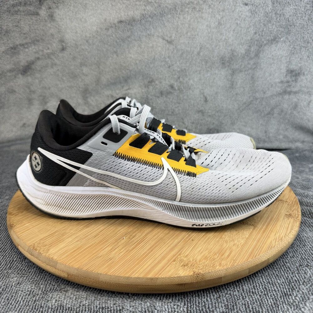 Nike Air Zoom Pegasus 38 Shoes Mens Size 9 Gray Steelers Sneakers DJ0852-001
